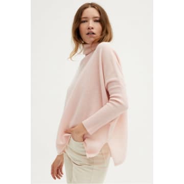 Absolut Cashmere Clara Oversize Polo Knit In Blush