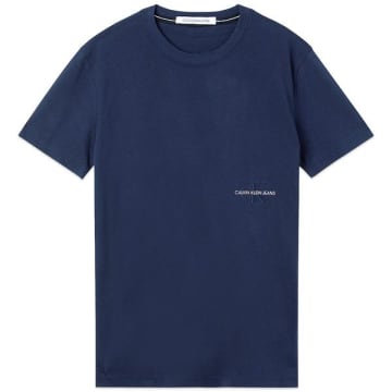 Calvin Klein Off Placed Iconic T Shirt Navy In Blue