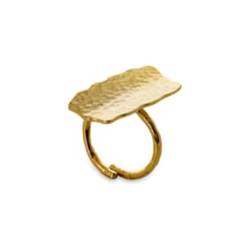 Nkuku Huron Hammered Ring Band In Gold