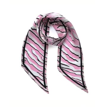 Ingmarson Pink Zebra Print Silk Scarf