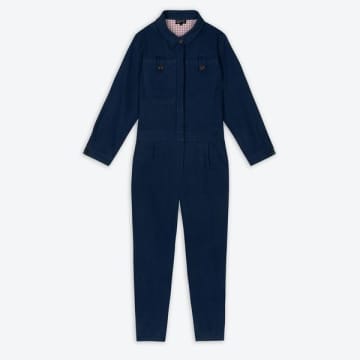 Lowie Navy Cotton Drill Boilersuit In Blue