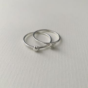 Nikki Stark Jewellery Silver Ring Set Stacking Rings Seedpods Set Of 2