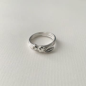 Nikki Stark Jewellery Silver Ring Set Stacking Rings Seedpods Set Of 3