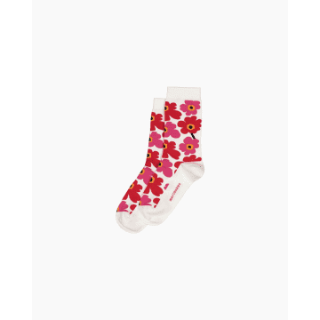 Marimekko Womens Hieta Unikko Socks Size 37-39 In White