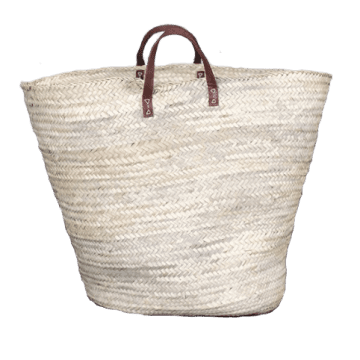 Nkuku Oversized Moroccan Basket With Leather Handles