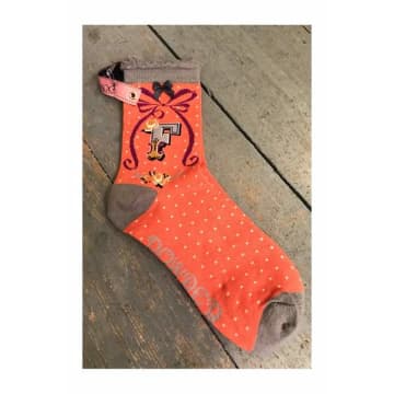 Lilac Rose Kids' Letter F Initial Ankle Socks