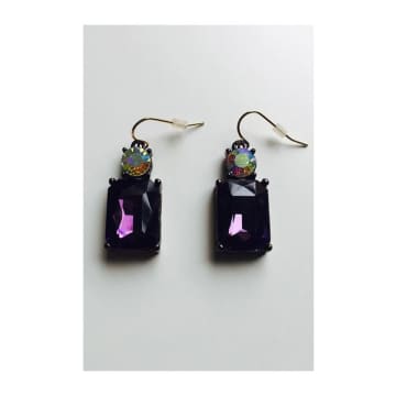 Lilac Rose Deep Purple Crystal Gem Earrings