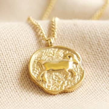 Lisa Angel Zodiac Gold Aries Coin Pendant Necklace