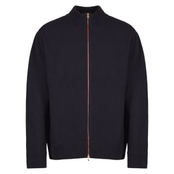President's Bomber Zip Ps Washed Wool Blue Navy