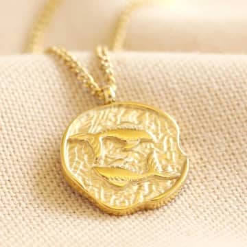 Lisa Angel Zodiac Gold Pisces Coin Pendant Necklace