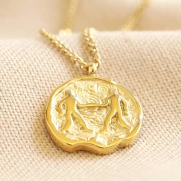 Lisa Angel Zodiac Gold Gemini Coin Pendant Necklace