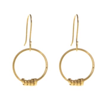 Just Trade Brass Ribbon Single Hoop Earrings Small In Gold