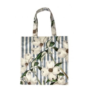 Vanilla Fly White Floral With Stripe Tote 6