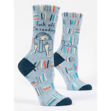 Blue Q F Ck Off Im Reading Womens Socks In Blue