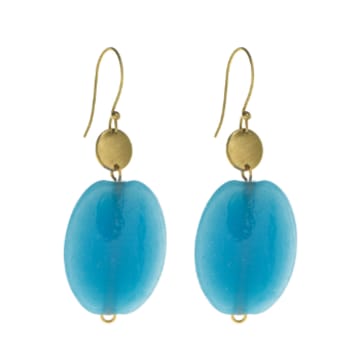 Just Trade Ocean Lozenge Earrings In Blue