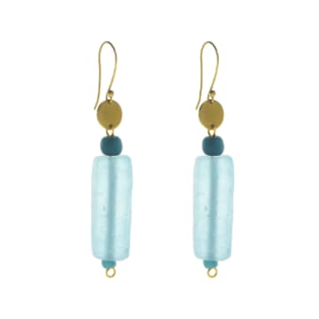 Just Trade Air Rectangle Earrings In Blue