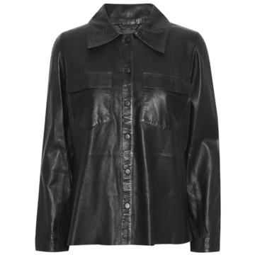 Mdk Lucia Black Leather Shirt