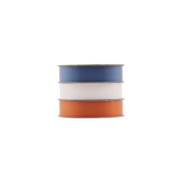 Monograph Set Of 3 Polly Gift Ribbons In Blue Light Pink Orange