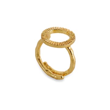 Nkuku Lalia Etched Ring Band In Gold
