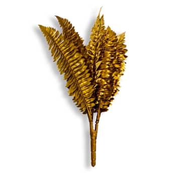 &quirky Faux Metallic Gold Single Boston Fern Leaf