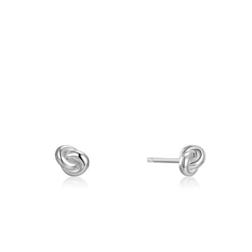 Ania Haie Silver Knot Stud Earrings In Metallic