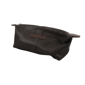 Taylor Kent Brown Leather Wash Bag