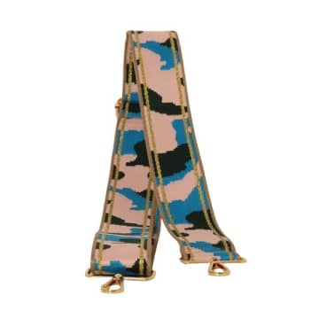 Msh Bag Strap Cross Body Adjustable Woven Pink Camouflage Gold Stripe