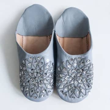Beldi Maison Babouche Slippers In Light Grey
