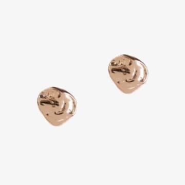 Matthew Calvin Round Dappled Rose Gold Stud Earrings