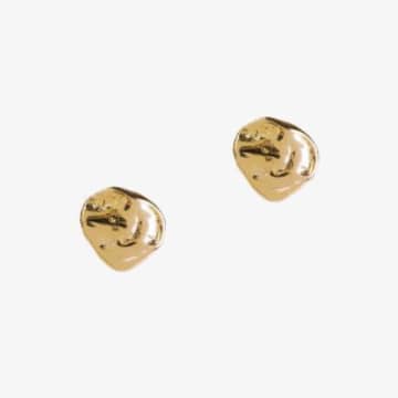 Matthew Calvin Round Dappled Gold Stud Earrings