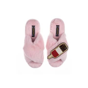 Laines London Slipper With Ice Lolly Brooch In Pink
