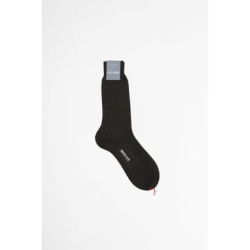 Bresciani Dotted Cotton Socks In Nero-poivre In Black