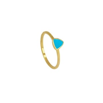Ottoman Hands Erato Turquoise Triangle Stacking Ring In Blue