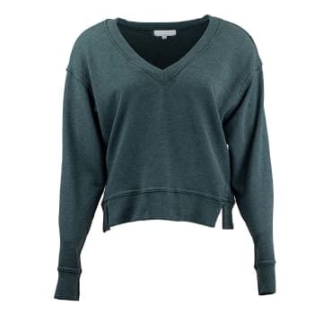 Michael Stars Camila V-neck Sweatshirt In Green