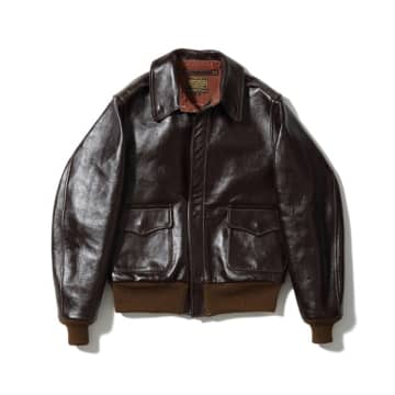 Buzz Rickson's A-2 Leather Rough Wear Jacket In Brown