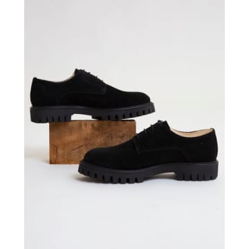 Beaumont Organic Aw22 Verona Derby Shoe In Black Suede