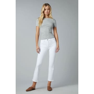 DL1961 MARA STRAIGHT MID RISE INSTASCULPT ANKLE JEANS IN MILK
