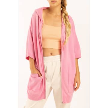 Crush Cashmere Muna Kimono Hoodie In Pink