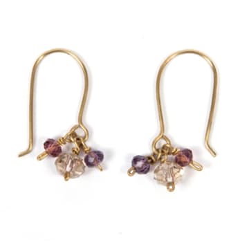 Just Trade Temple Beads Earrings 'sea' Or 'rose' In Sea/rose