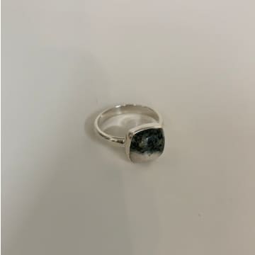 Anorak Sterling Silver Preseli Blue Stone Ring In Metallic