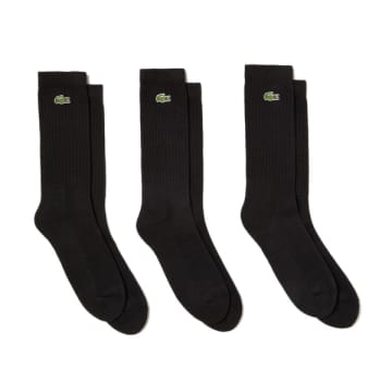 Lacoste Sport Socks 3 Pack Ra4182 In Black