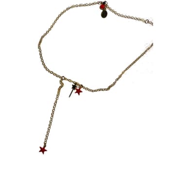 Unique Star Necklace And Magic Wand In Red