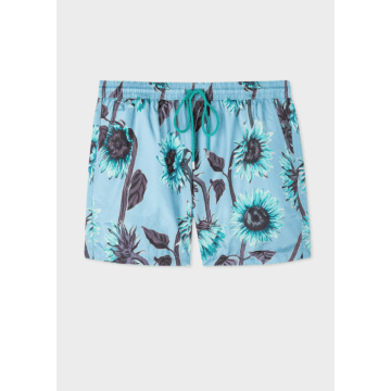 Paul Smith Blue 'sunflower' Print Swim Shorts
