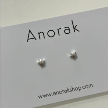 Anorak Tiny Star Studs Sterling Silver Earrings In Metallic
