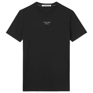 Calvin Klein Stacked Logo T-shirt In Black