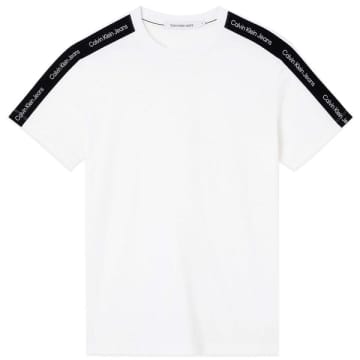 Calvin Klein Contrast Tape Shoulder T-shirt In White