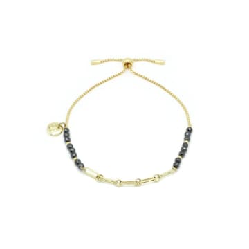 Boho Betty Formosa Hematite Gemstone & Gold Link Bracelet