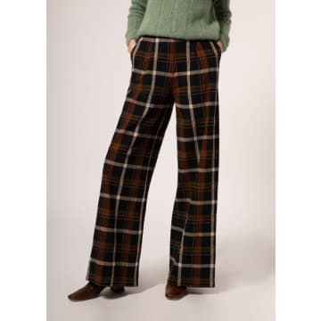Mint Tea Boutique Frnch Philo Checked Trousers In Green