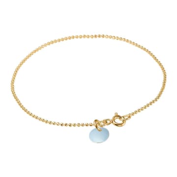 Enamel Copenhagen Chain Bracelet With Blue Charm