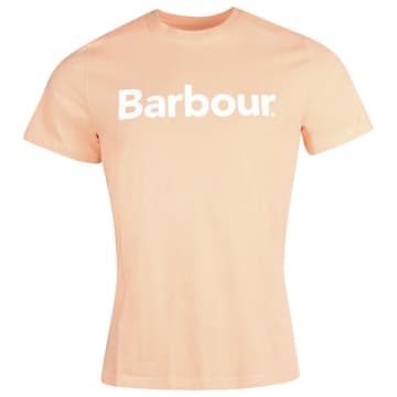 Barbour Logo T-shirt Coral Sands In Pink